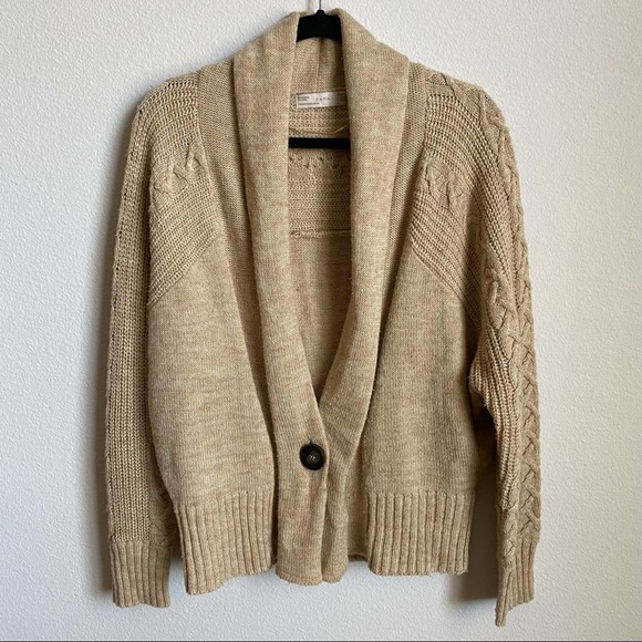 Zara Sweaters - Zara Tan Cardigan, sz Medium